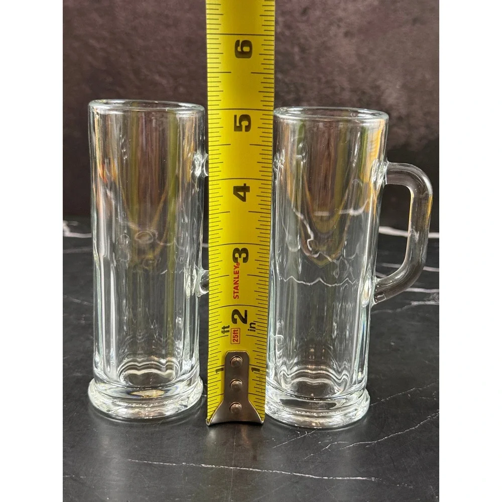 VTG PAIR (2) Libbey Beer Shot Shooter Glasses 5in Tall 1.75in Wide
